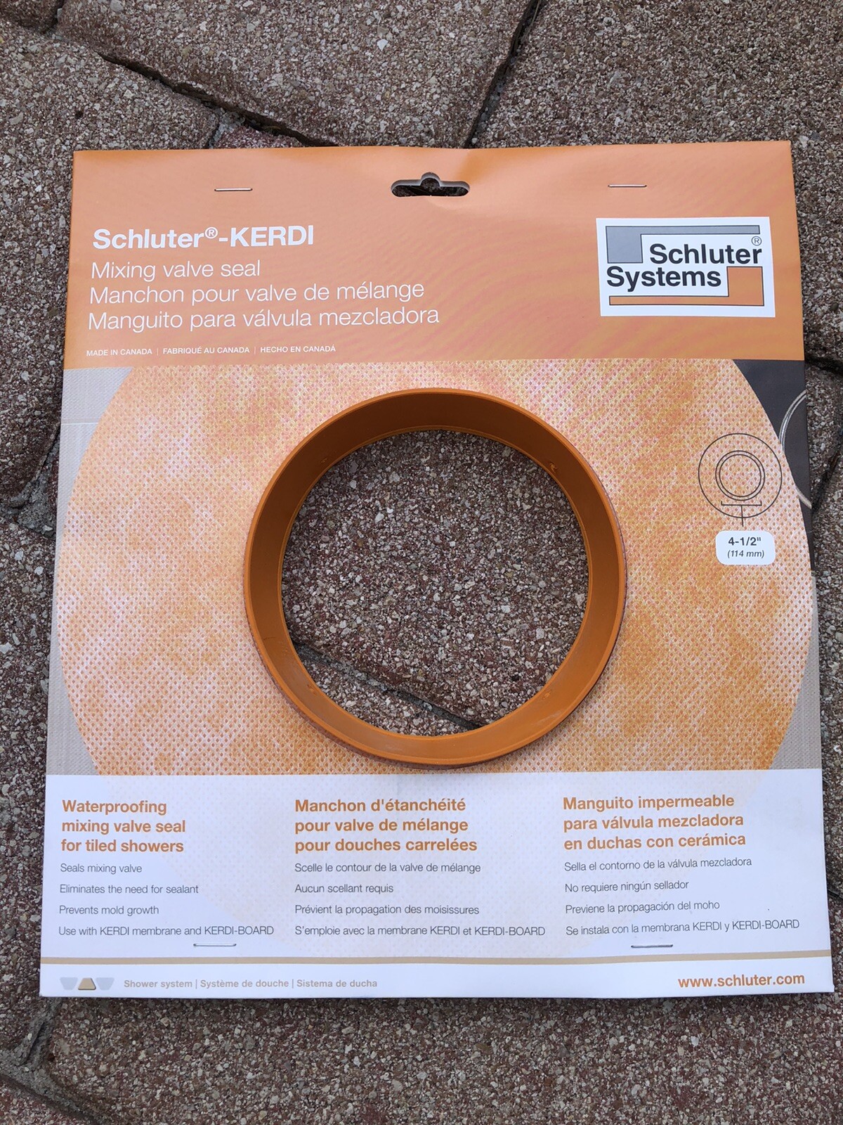 Schluter Kerdi Mixing Valve Seal 4-1/2″ KMSMV235/114/UV
