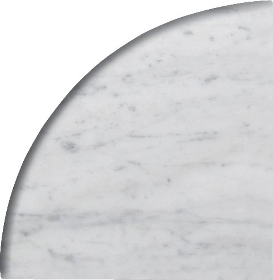 Round Edge Bianco Carrara Premium Decorative Tile Corner Shelf Piece Polished