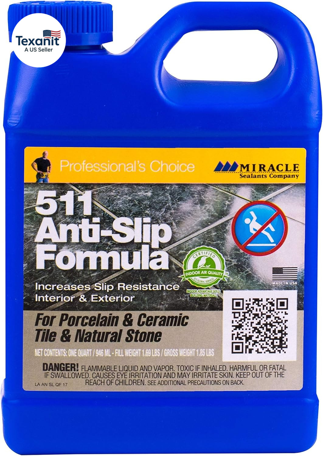 511 Anti-Slip Treatment for Tile and Stone Floors, Showers, Pool Decks, Quart