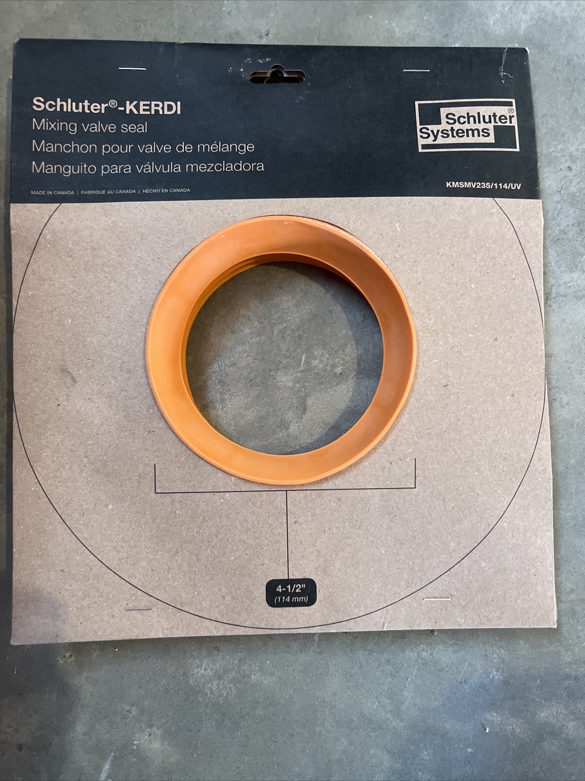 Schluter Kerdi Mixing Valve Seal 4-1/2″ KMSMV235/114/UV free shipping