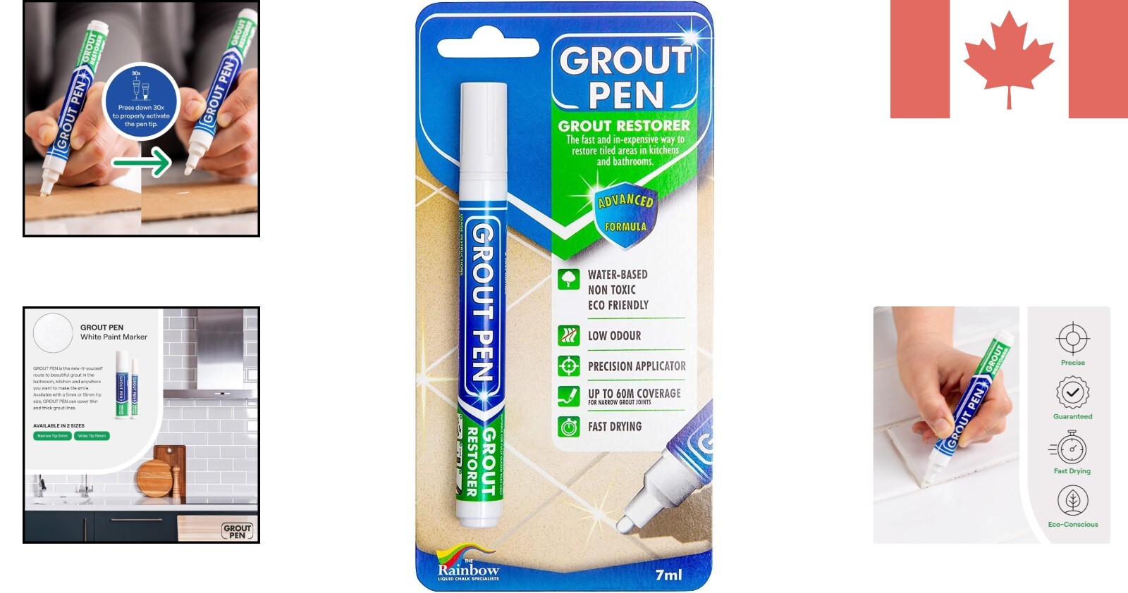 Grout Paint Marker – White, Waterproof, Narrow Tip for Easy Tile Touch-ups
