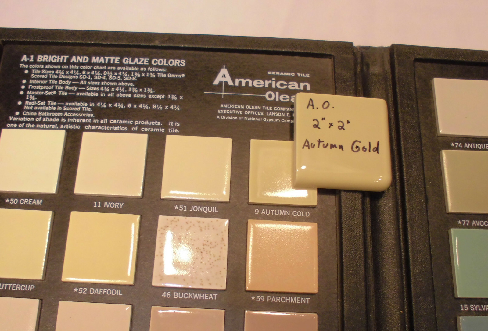 1 pc. Autumn Gold – Yellow 2″ X 2″ X 5/16″ Ceramic Surface Bullnose Corner Tile