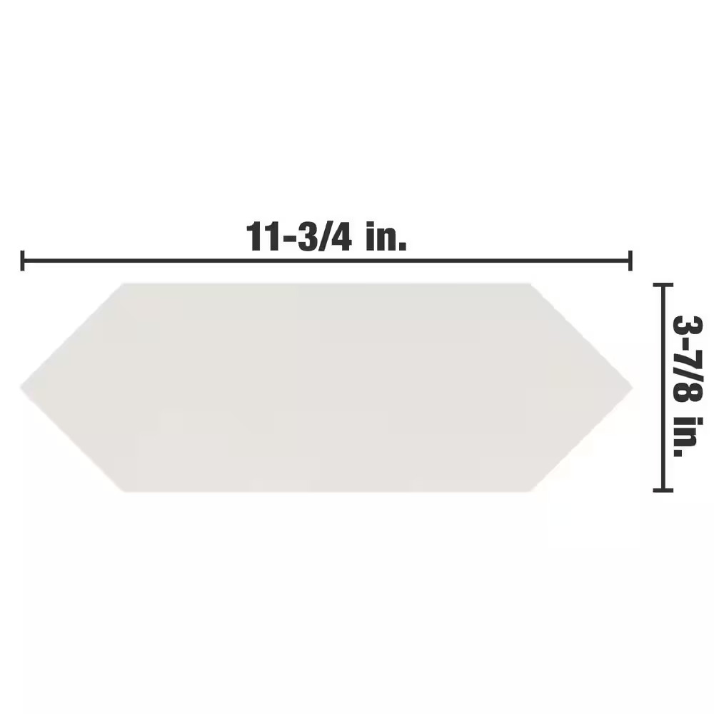 Kite White 3-7/8 In. X 11-3/4 In. Porcelain Floor and Wall Tile (11.2 Sq. Ft./Ca