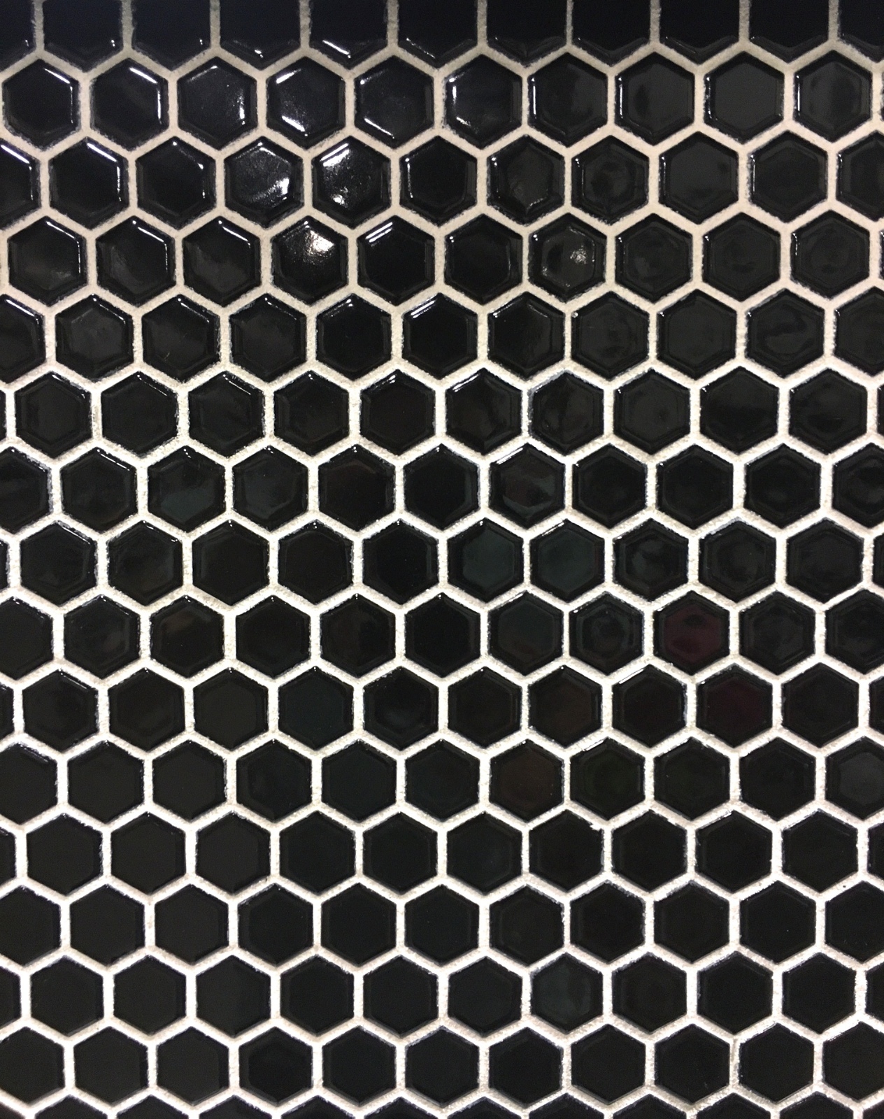 Black Glossy 1×1 Hexagon Porcelain Mosaic Tile Wall and Floor Backsplash