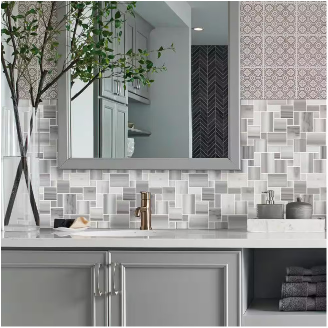 MSI Bergamo Magic Polished Marble Mosaic Wall Floor Tile 1 sqft 12in x 12in 1pc