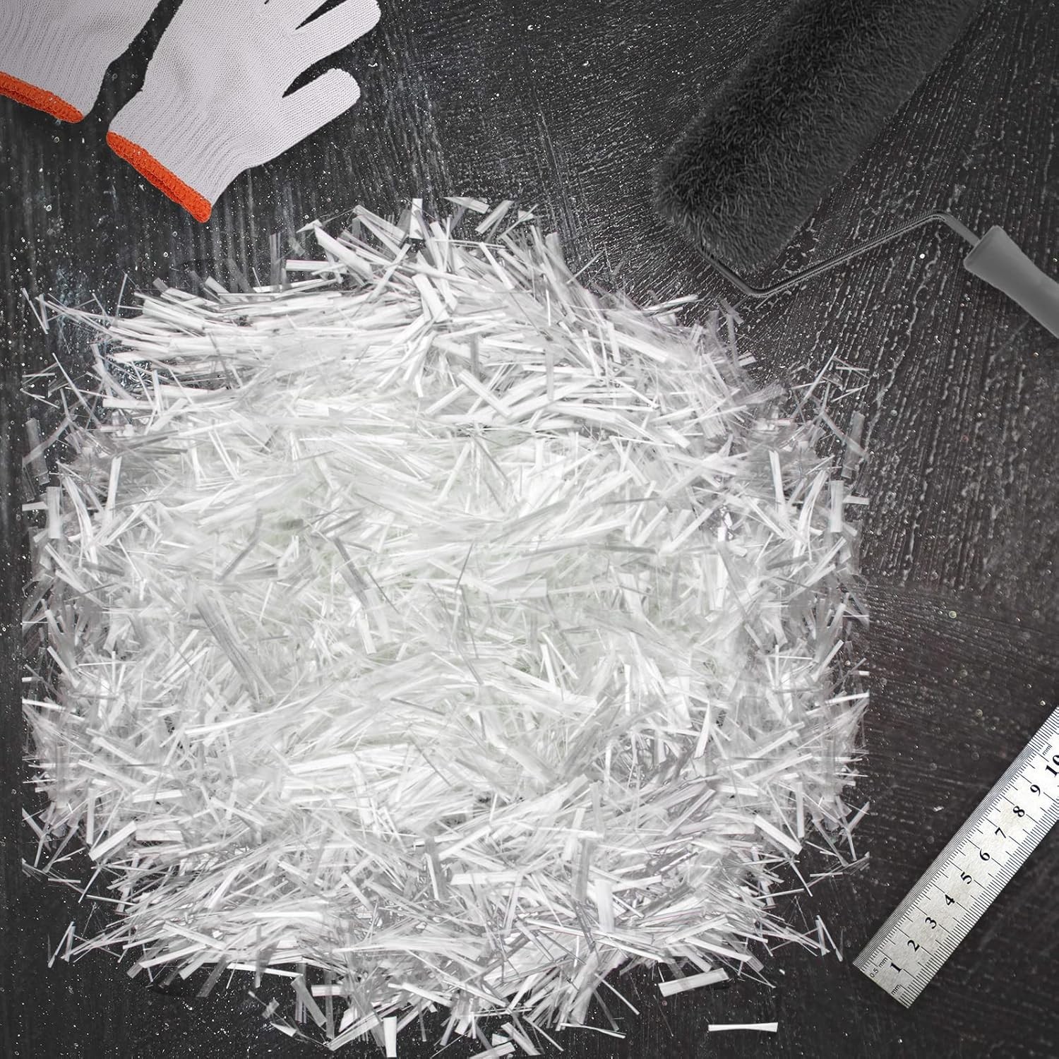 Fiberglass for Concrete, 3/4″ Length,2.5 Lb, AR-Glass Chopped 2.5LB, white
