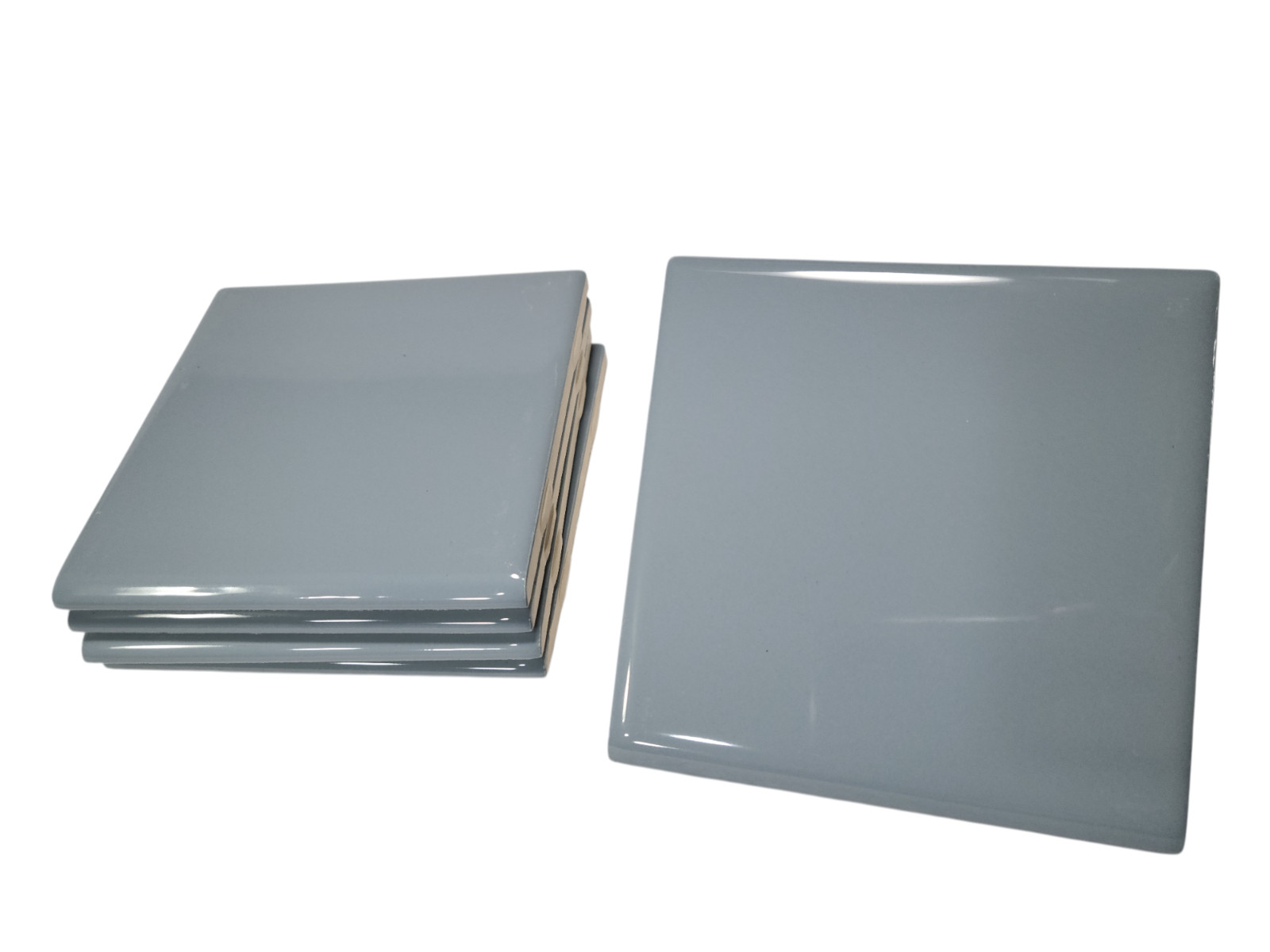Blue Ceramic Tile 4.25 inch Bullnose Trim Edge Vintage Subway Square Color 0169