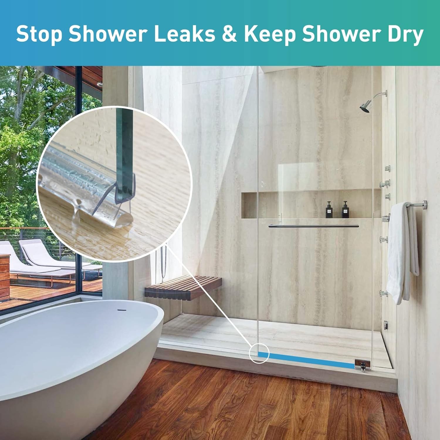 Shower Door Bottom Seal, 2 PCS 3/8″ x 36″ 2PCS Sweep-3/8, Clear