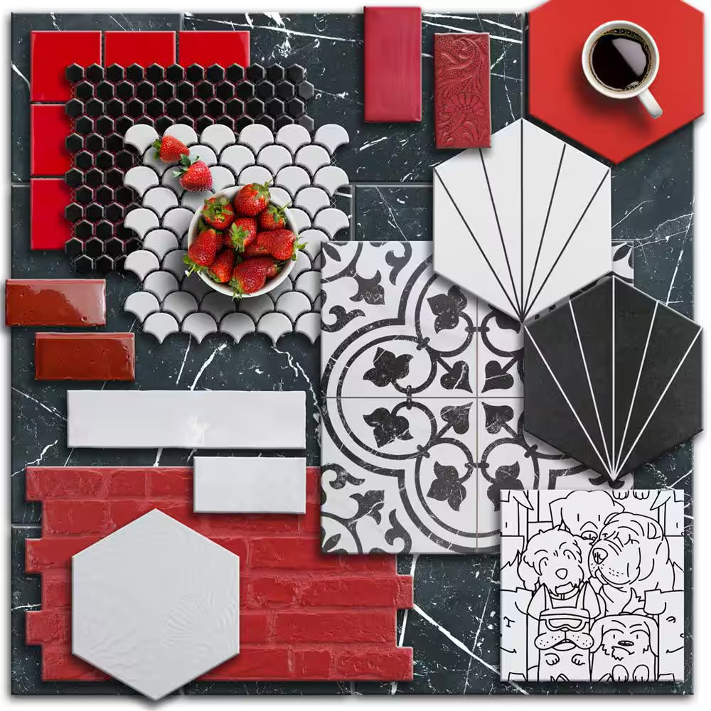 Oh My Dog 9-3/4 In. X 9-3/4 In. Porcelain Floor and Wall Tile (10.88 Sq. Ft./Cas