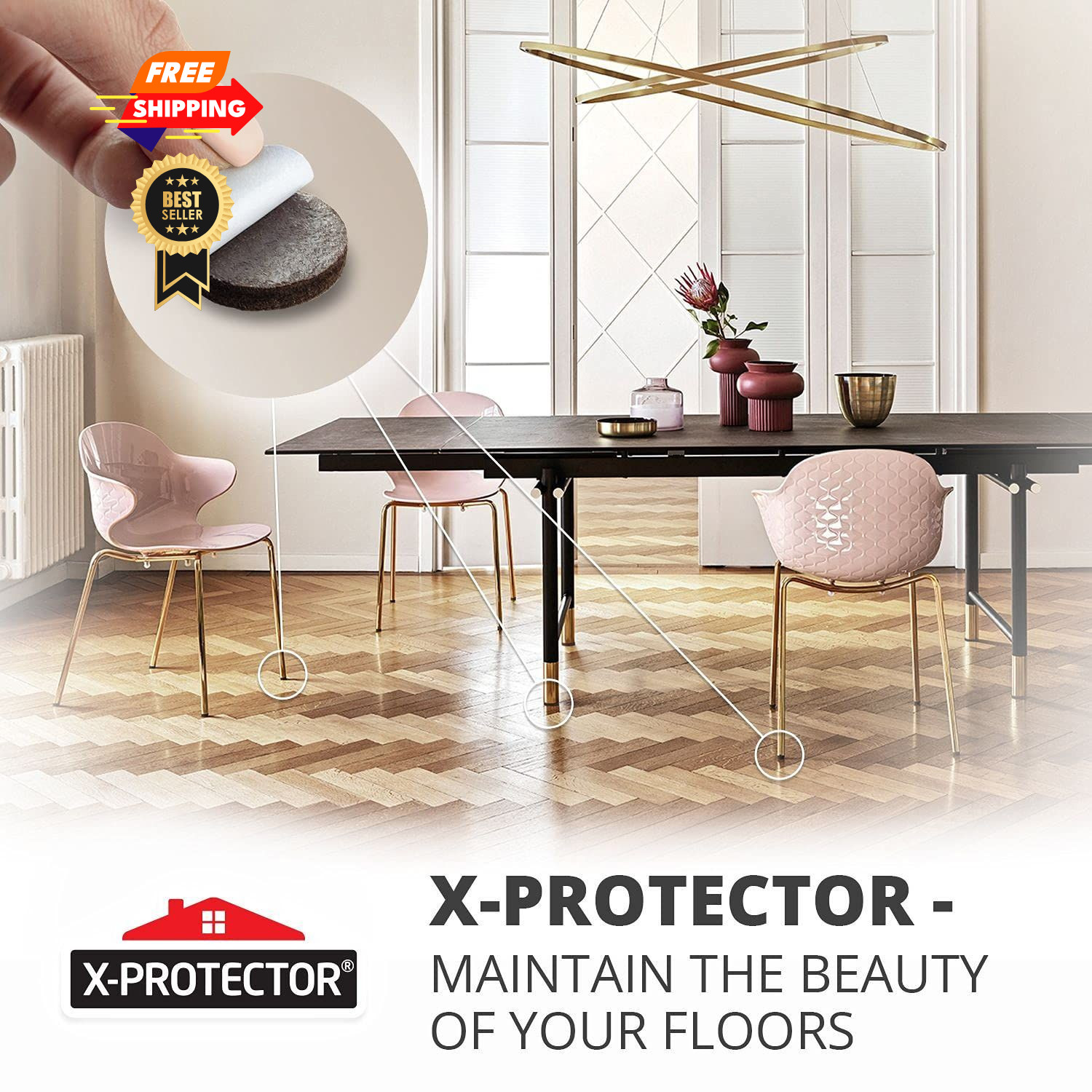 X-PROTECTOR 357 pcs Premium Huge Pack Felt Furniture 357 PCS Brown, Brown