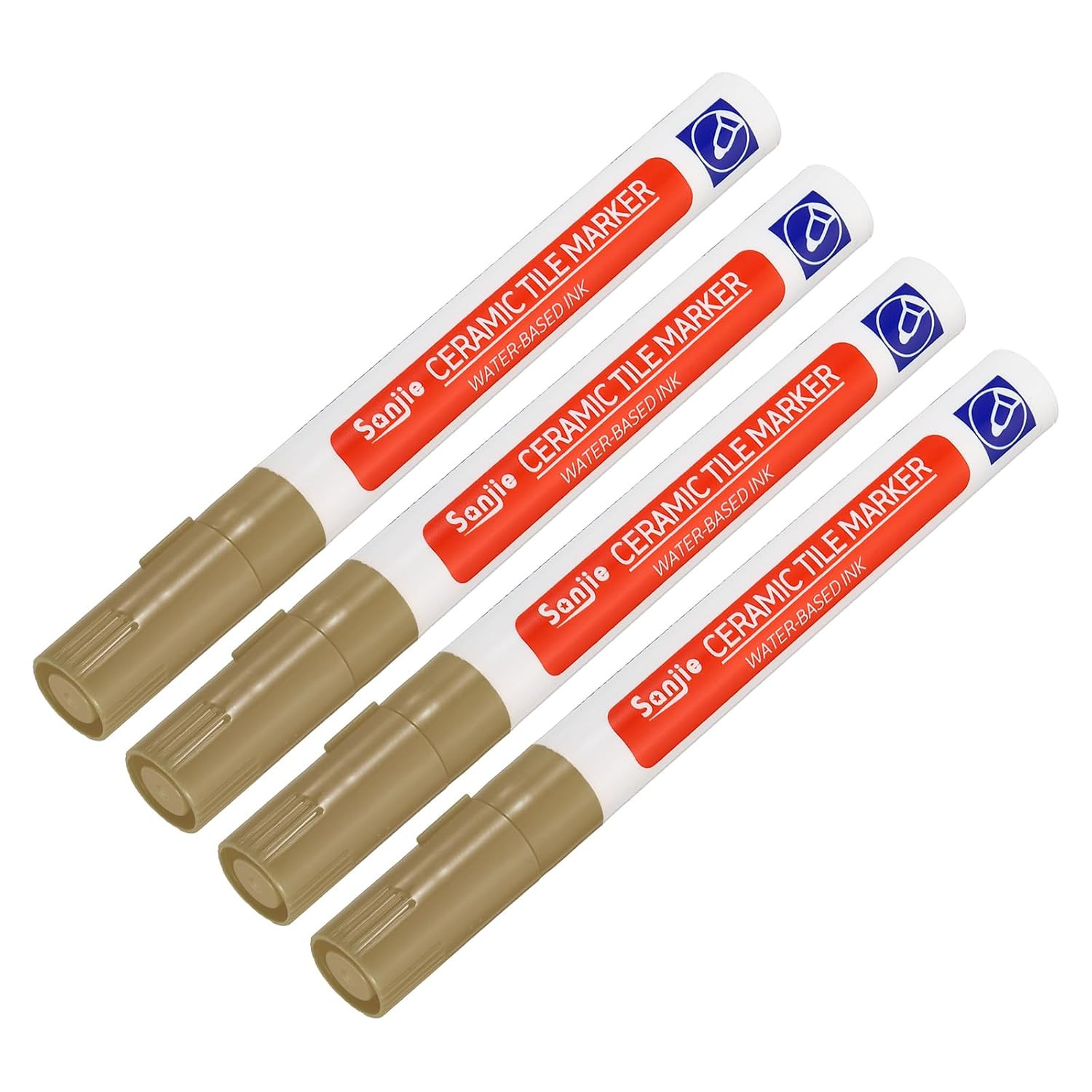 4 Pcs Grout Paint Pen, Waterproof Khaki Paint Tile Marker, Restoring Grout Lines