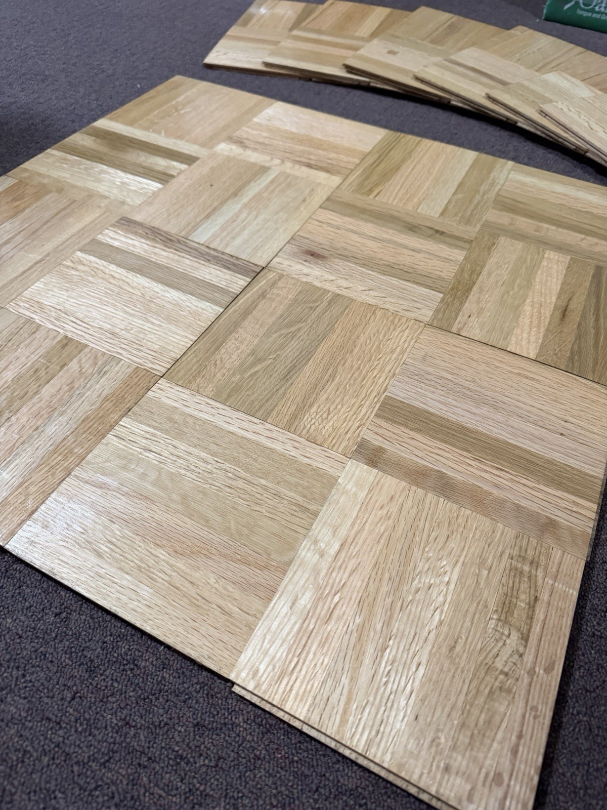 Oak Parquet Flooring HARTCO NATURAL 12x12x5/16: 10 Tiles (10 Sq Ft)