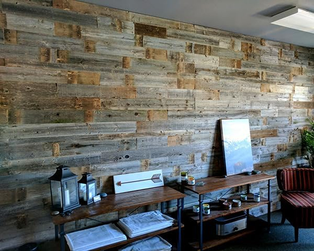 | Barnwood Planks for Accent Wall, Easy Nail-Up Real Wood Wall Planks for Rustic