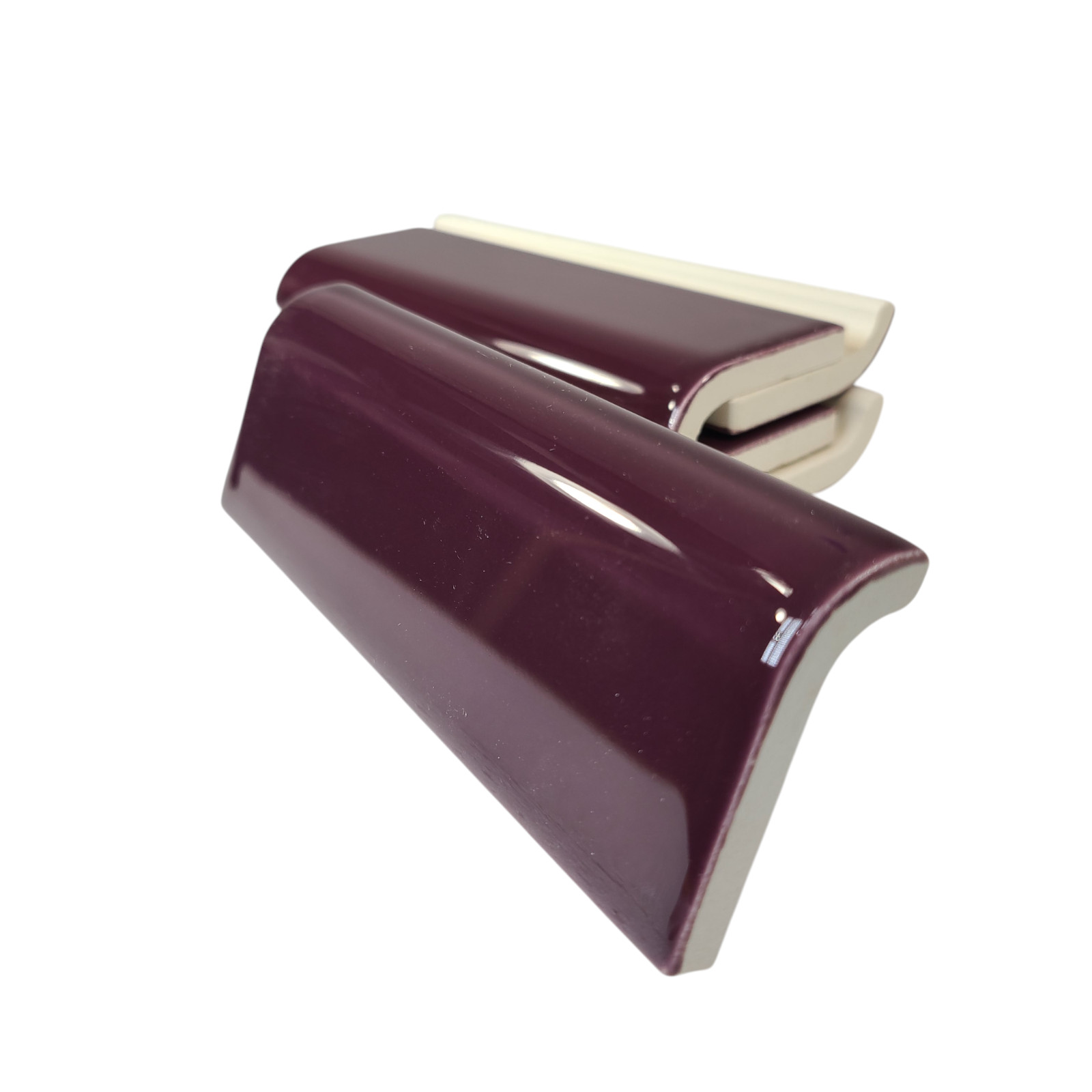 Purple Plum Ceramic Tile Mud Cap Bullnose Mudcap Subway Trim Shower Backsplash