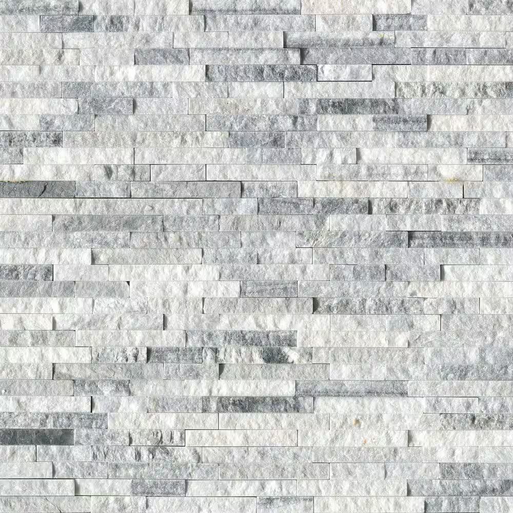 Alaska Gray Split Face 12 In. X 12 In. Splitface Marble Wall Tile (1 Sq. Ft. / E