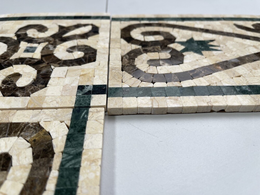 B0075P Marble Mosaic Border Listello Tile Everlasting Emperador 5.9×15.7
