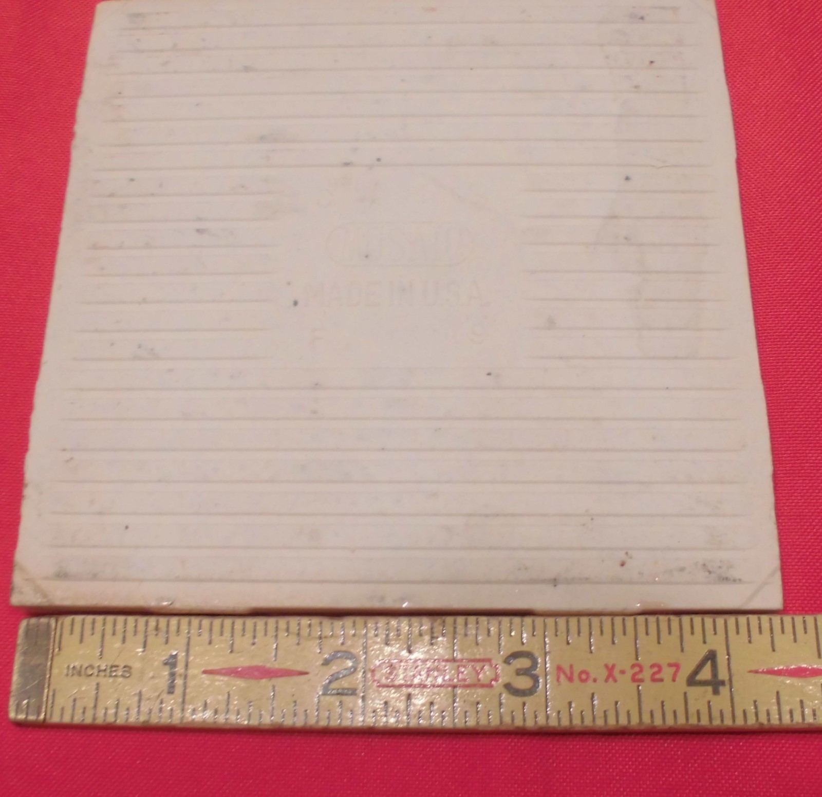 1 pc. Vintage *Beige-Tan-Brown* Glossy Ceramic Tiles 4-3/8″ by Mosaic co. NOS