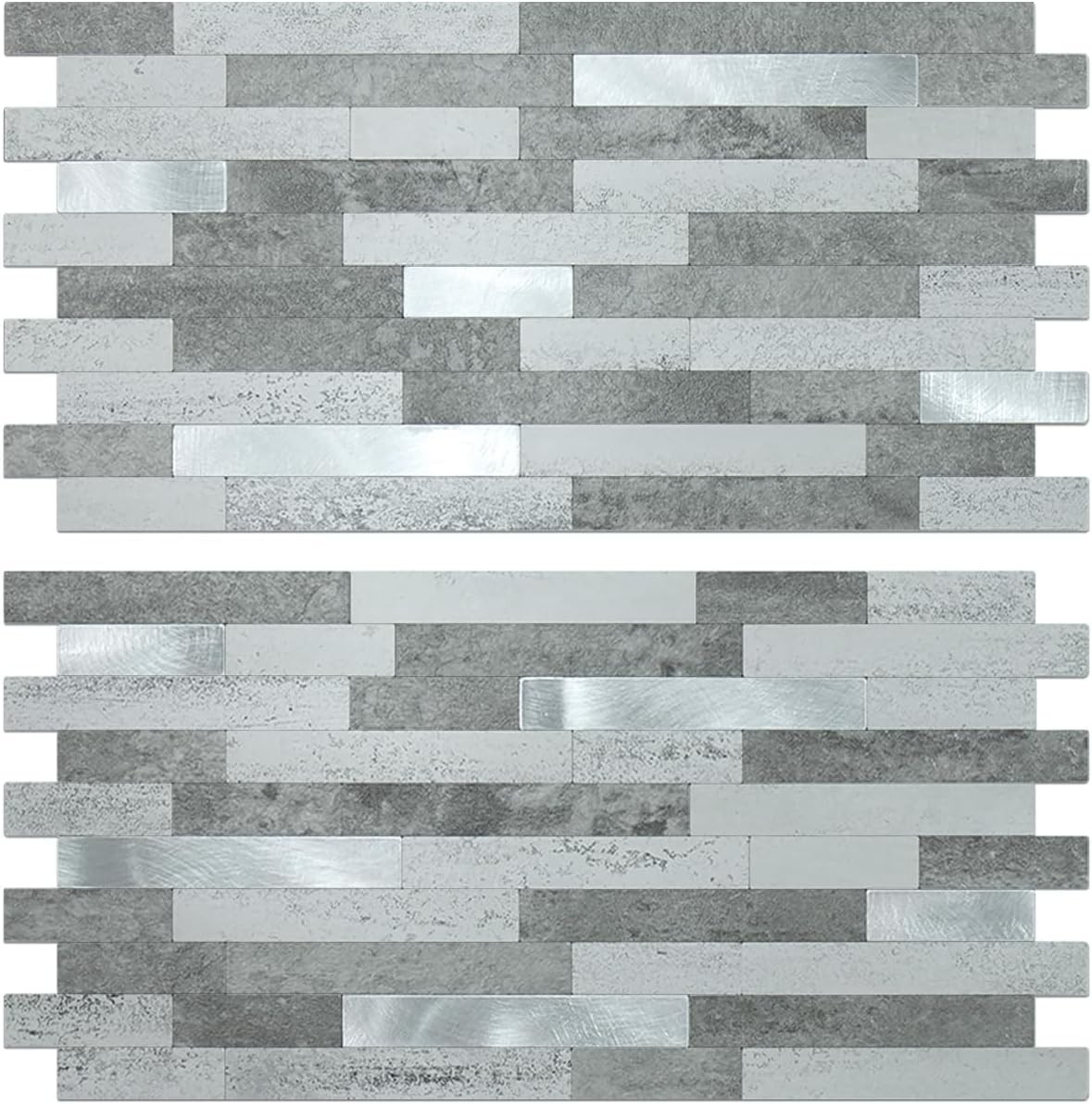 Faux Stone Peel and Stick Backsplash Tiles Grey Slate Look 20 Sheets