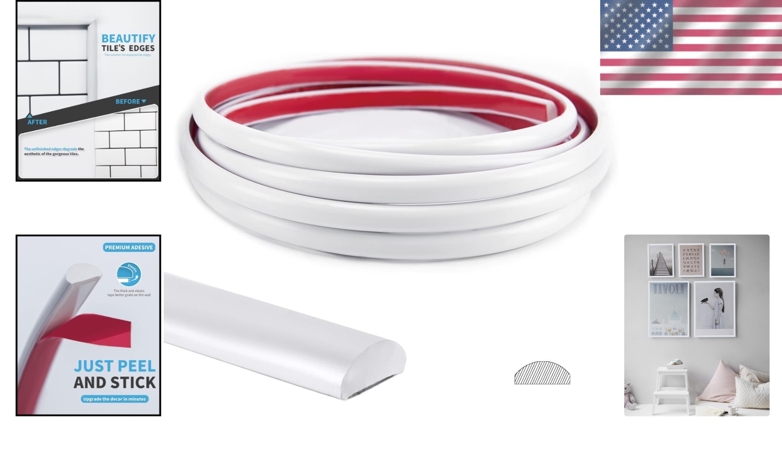 DIY-Friendly 25 Ft Waterproof Trim – Self-Adhesive White PVC for Stylish Decor