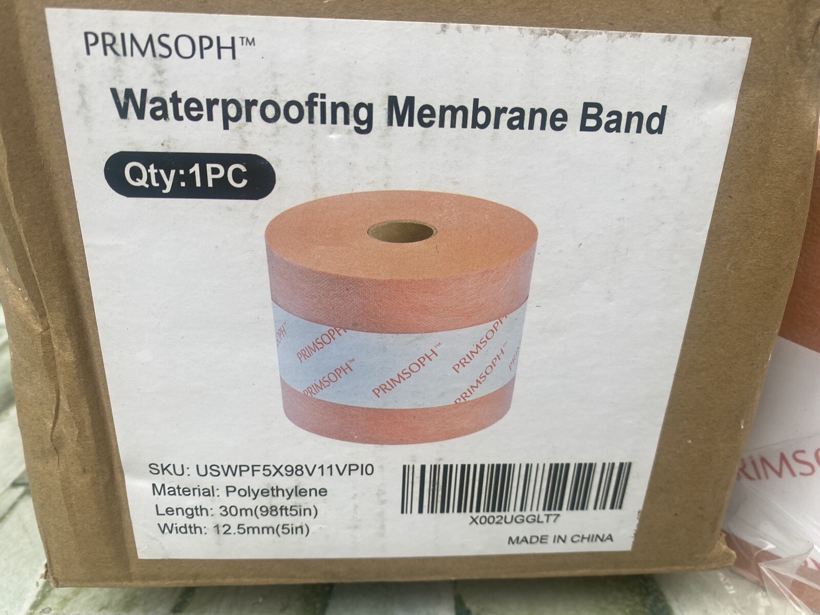 Primsoph Waterproofing Membrane Band, 5in x 98.5ft (12.5mm x 30m) New