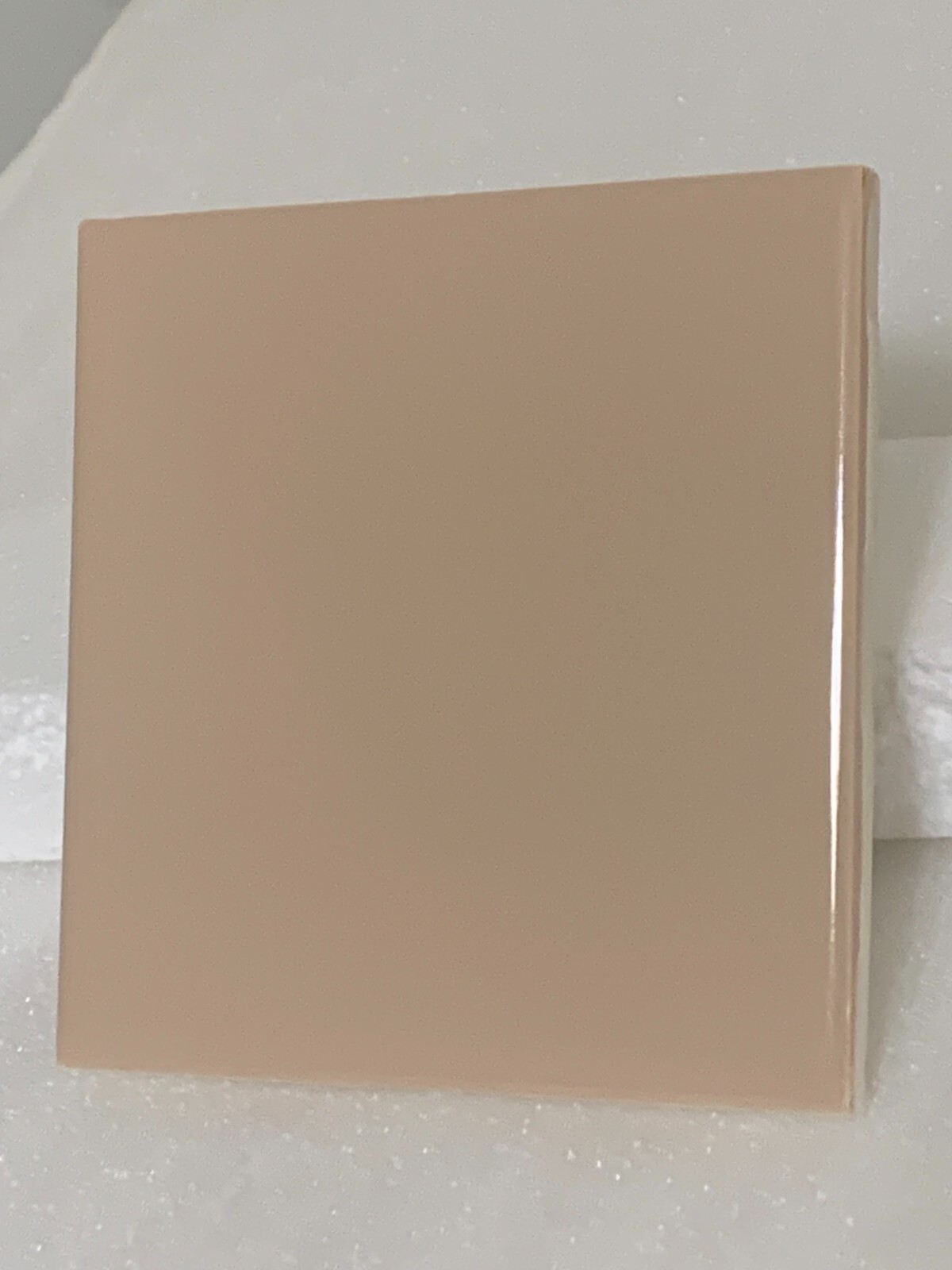 Vintage NTK Ceramic Tile 4 5/16″ x 4 5/16″ Beige Gloss Made in Japan