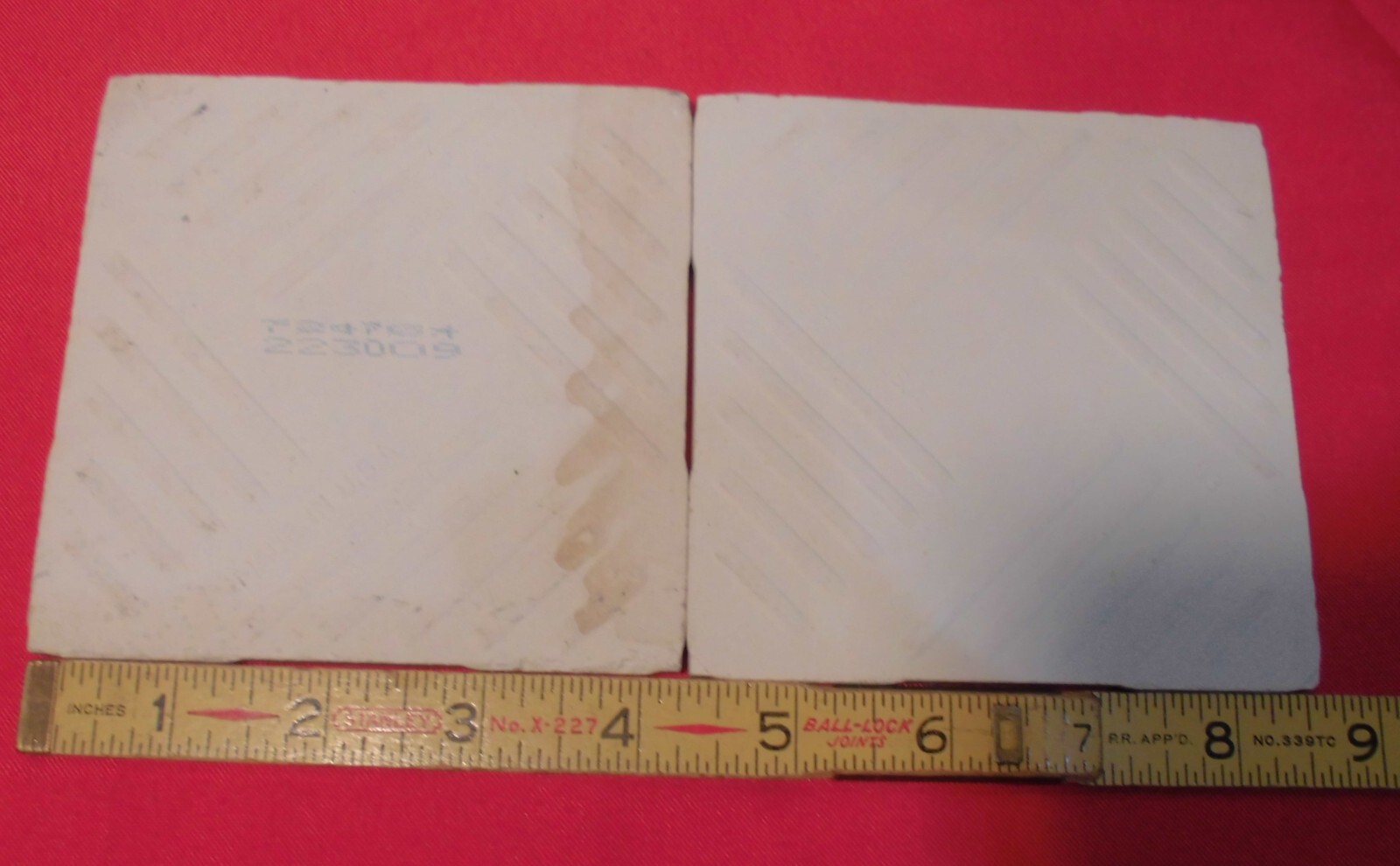 1 pc. Glossy Ceramic Tile *Bone Color* 4-1/4″ New Stock, Large Bumps