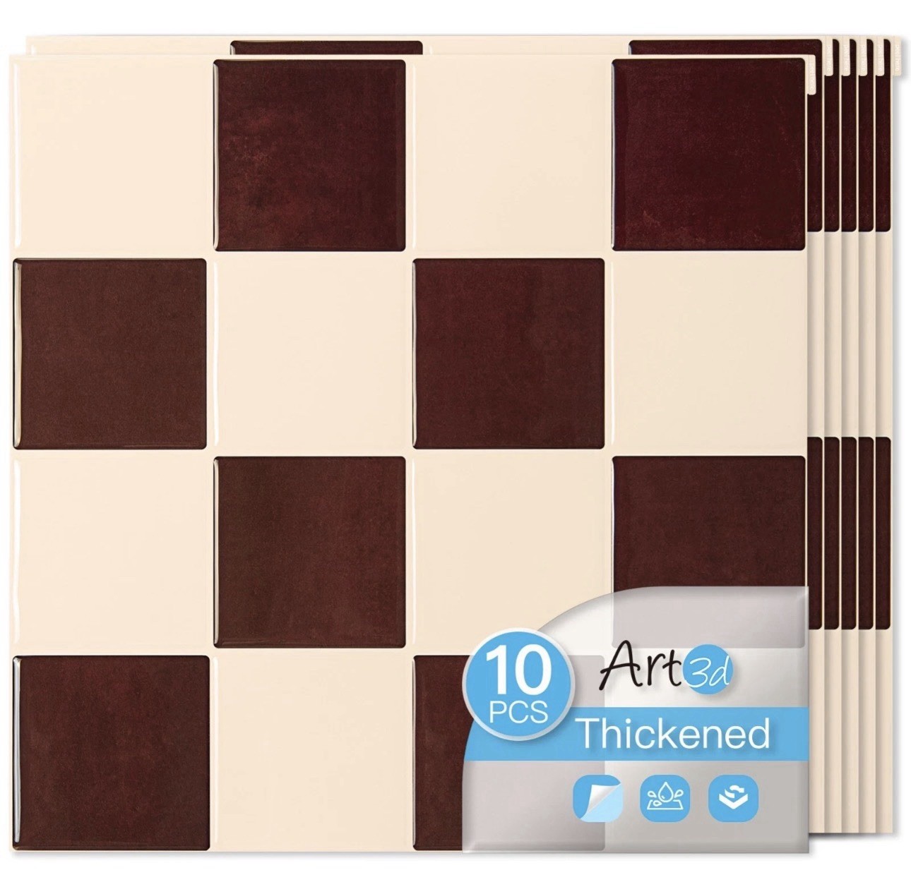 Art3d 10-Pack Peel Stick Backsplash Tiles 12×12 Self Adhesive Kitchen Wall Decor