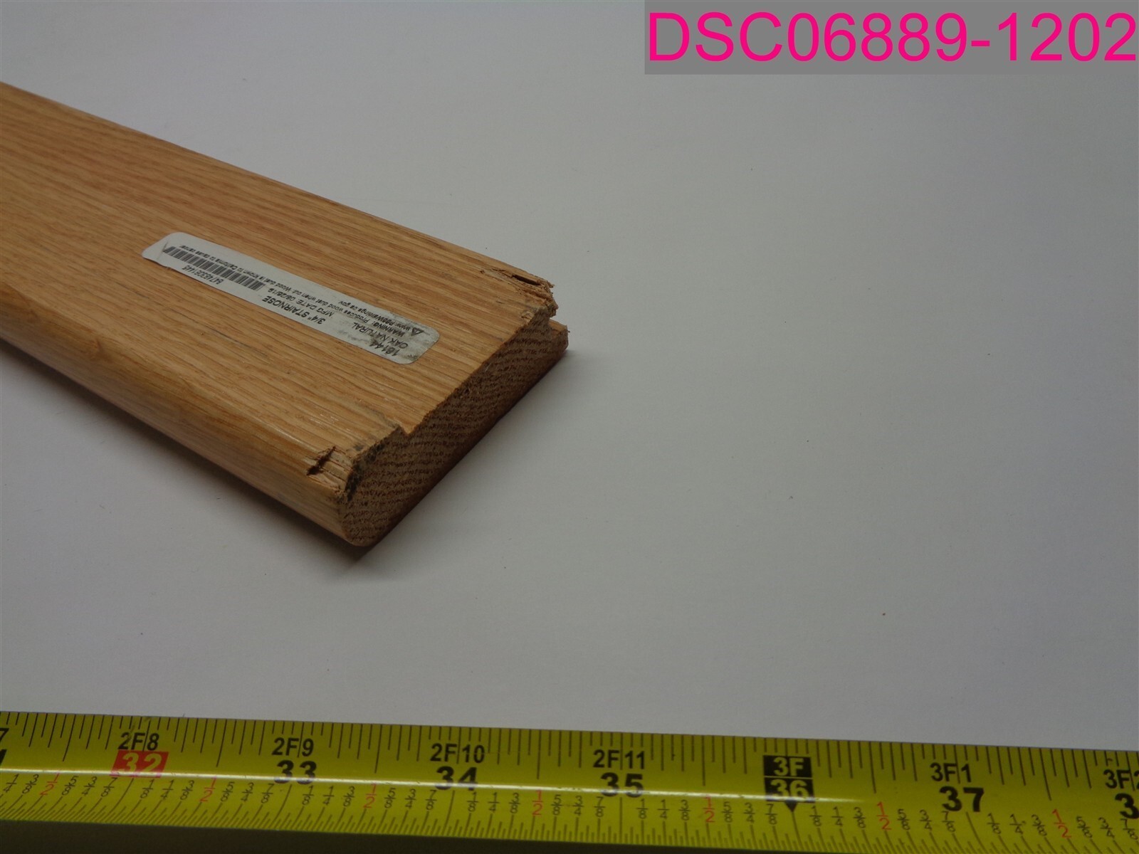 QTY=2; 3/4″ Stair Nose Natural Oak 16144, 47″L x 3″W x 3/4″ Thick. 847483061445