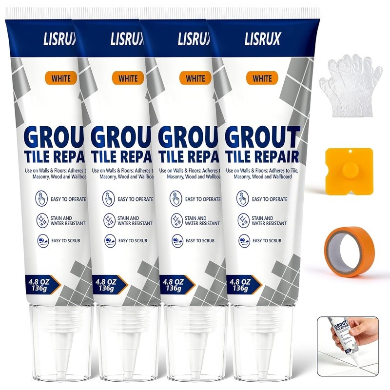 3-in-1 Tile Grout Repair Kit Waterproof Adhesive Cracks Stains Filling Renewing