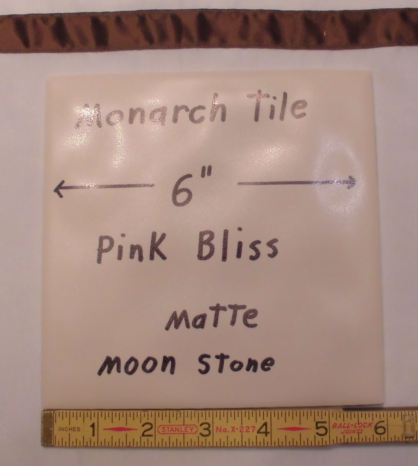 Vintage *Pink Bliss* Moon-Stone texture…Ceramic Floor Tile 6″ X 6″ by Monarch