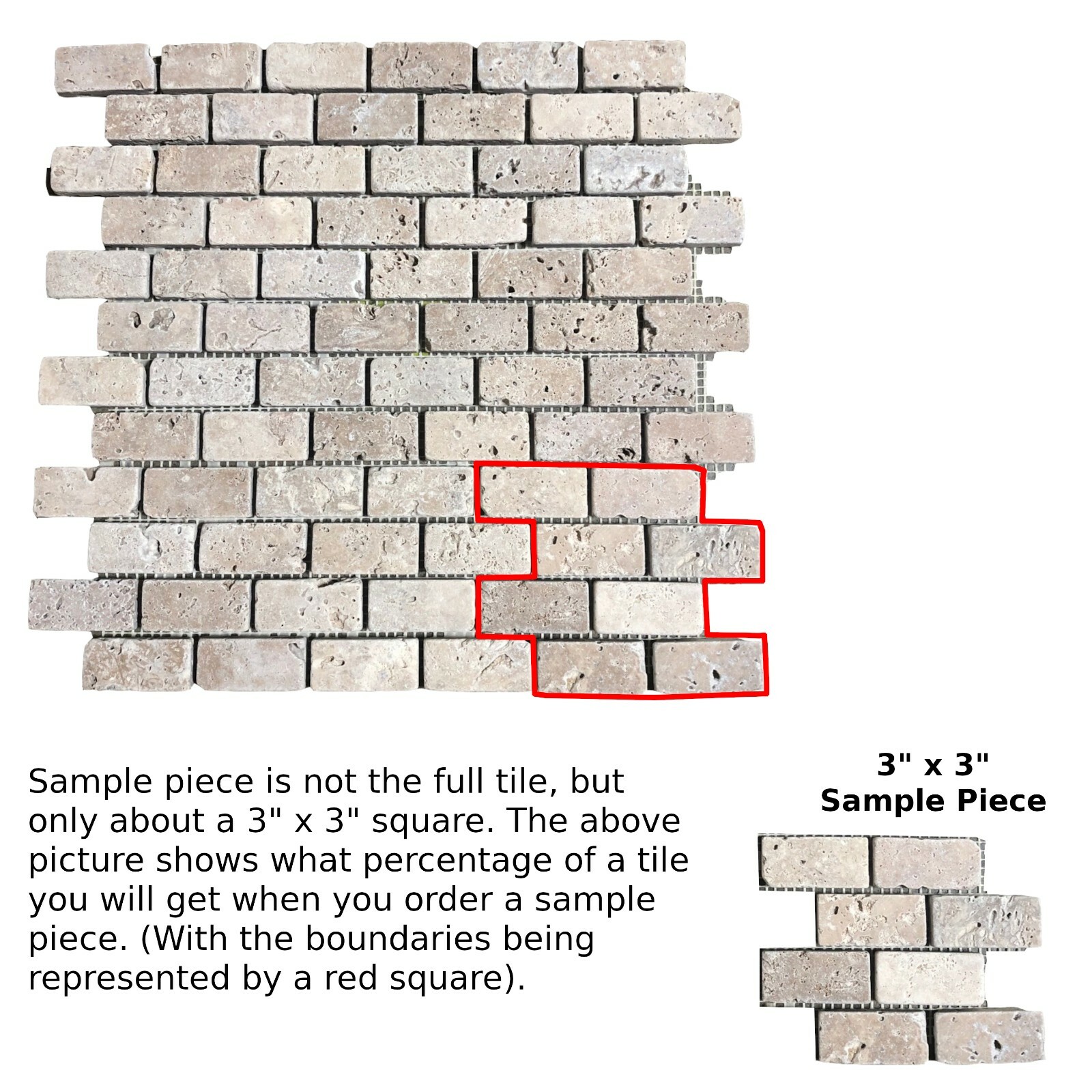 Tile Noce Travertine Backsplash Kitchen Wall Tile About 3×3 SAMPLE PIECE TS-36