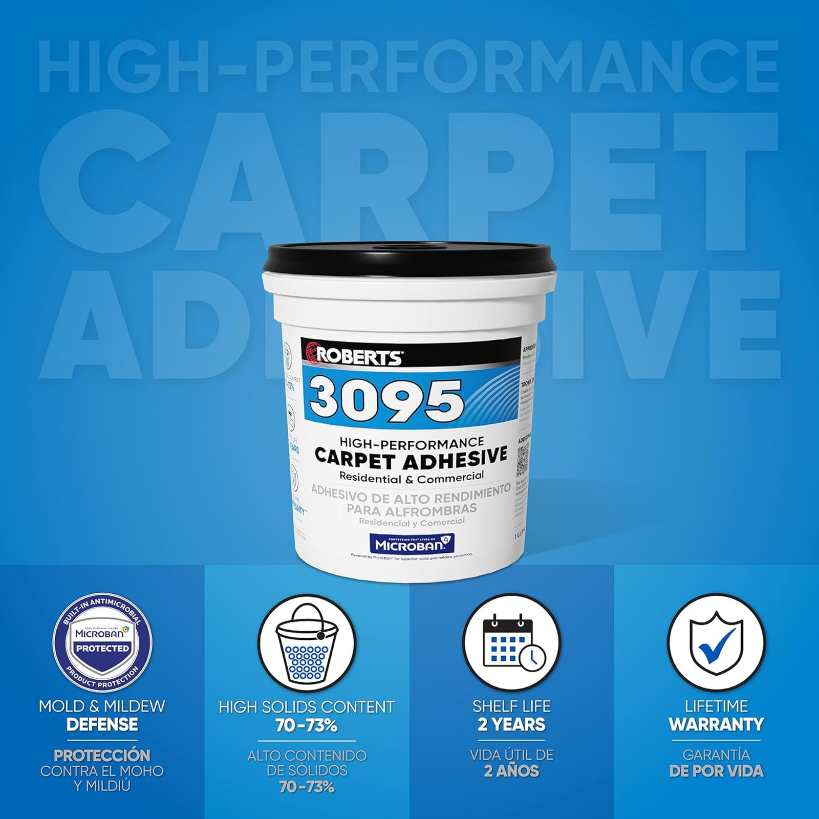 Carpet Adhesive 1 Gallon Latex Solvent-Free High Strength Indoor Residential