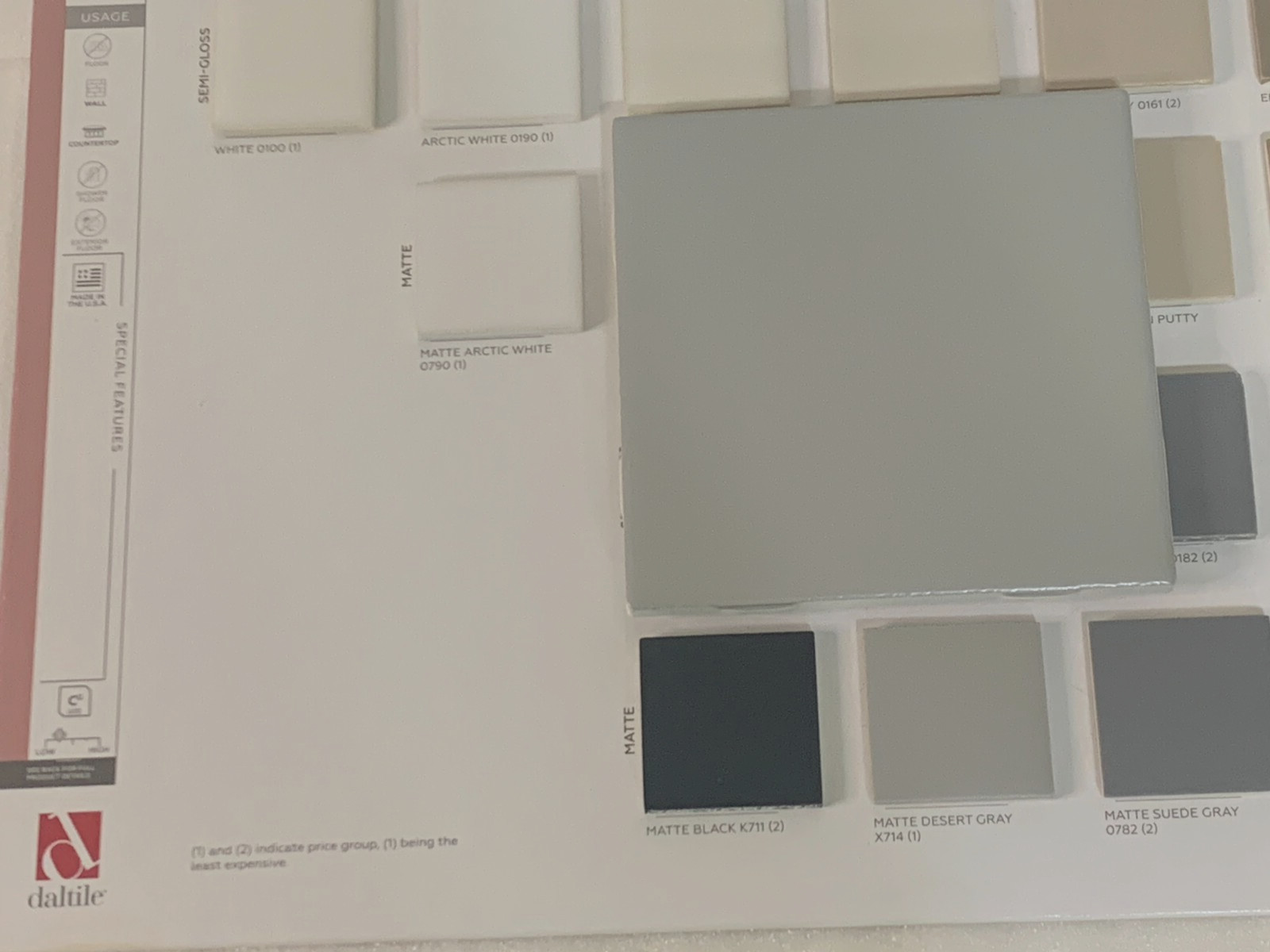 New Daltile X714 Desert Gray 4 1/4″ X 4 1/4″ Matte
