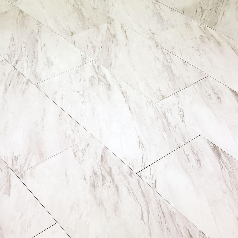 D.I.Y EASY BASEMENT FLOOR| BASEMENT TILES White Marble – 2 SQ FT per Tile