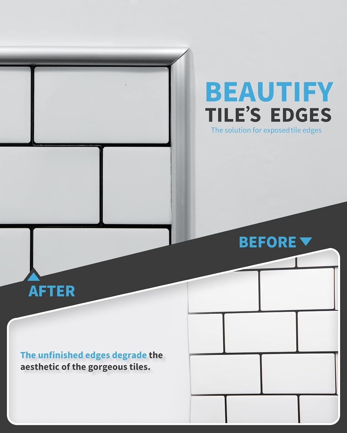 Versatile 25 Ft Self-Adhesive PVC Backsplash Trim – Water-Resistant Design