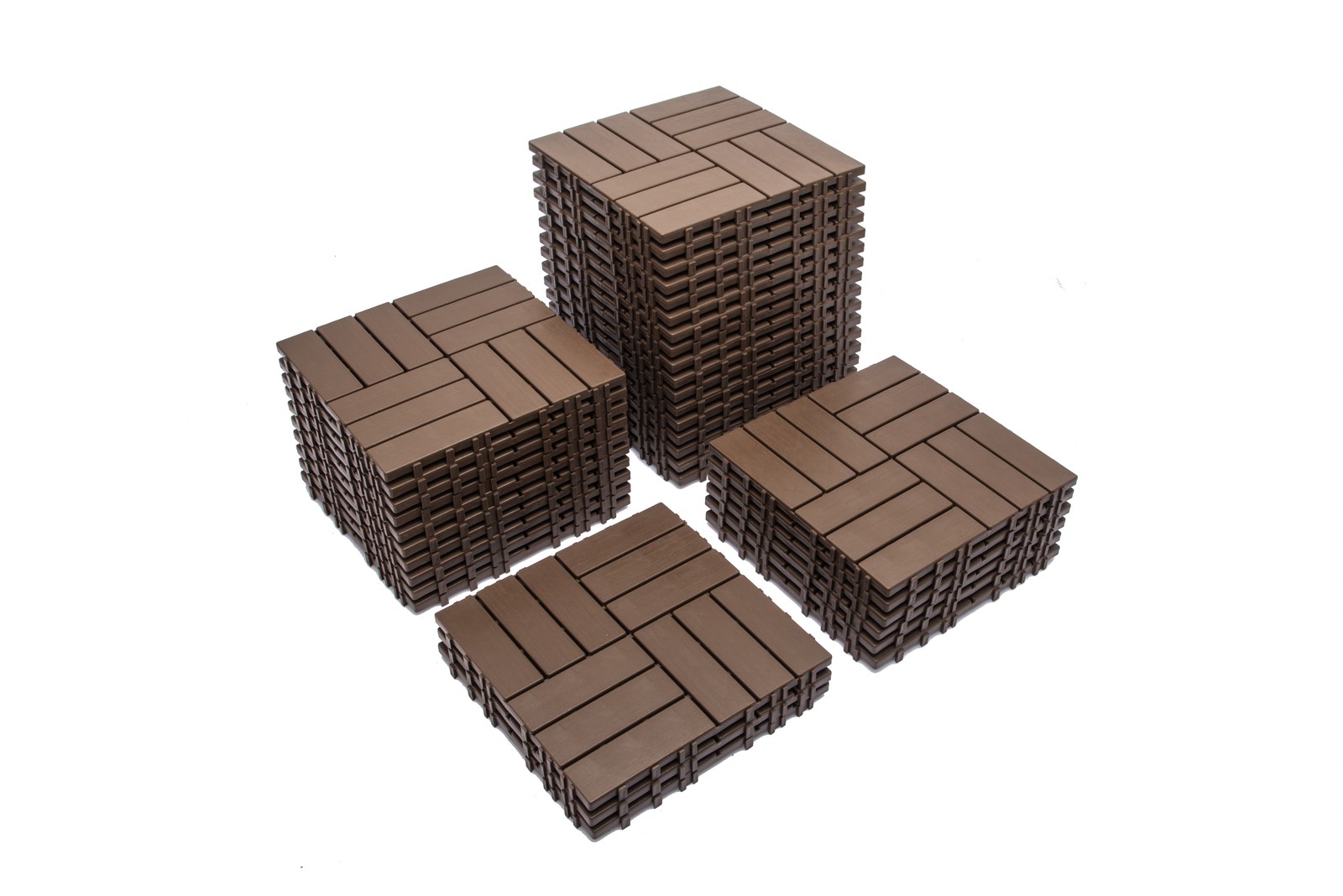 68-Pack 11.42″x11.42″ Interlocking Plastic Deck Tiles – 61.60 Sq.Ft Flooring