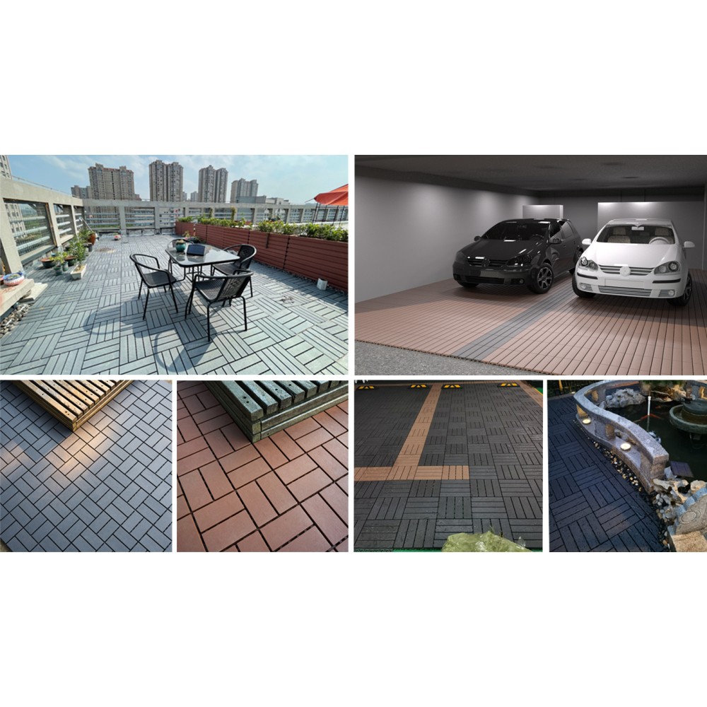 44 Pack Plastic Interlocking Deck Tiles 12″x12″ Square Waterproof All Weather