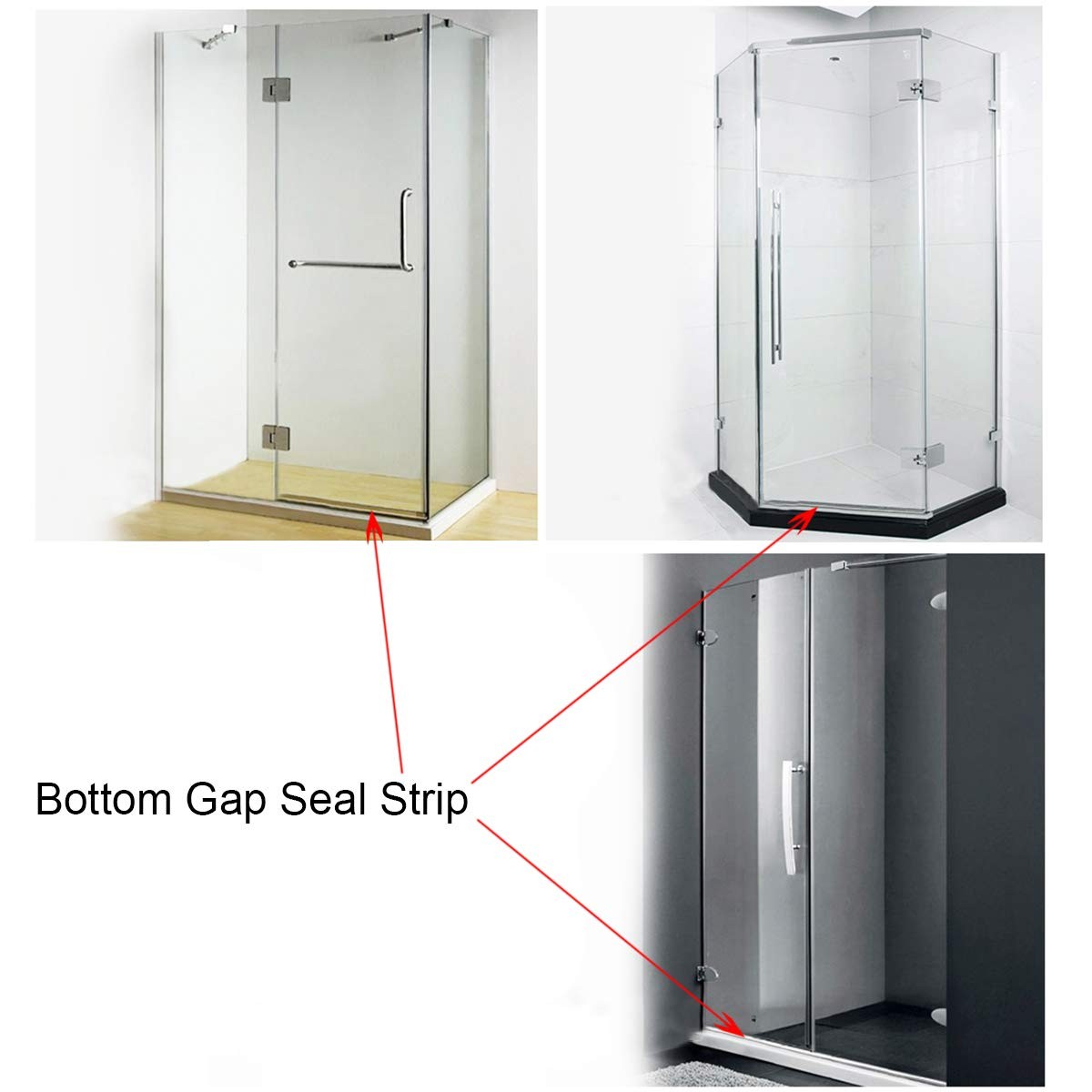 Cozylkx Frameless Glass Shower Door Sweep for 3/8″ Glass, 3/8 Inch, Clear
