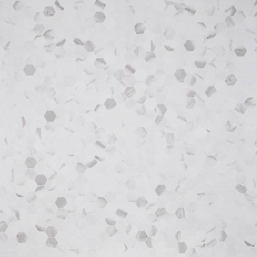 Luxe Core Hex Calacatta 11.61 In. X 11.81 In. SPC Peel and Stick Tile (0.95 Sq.
