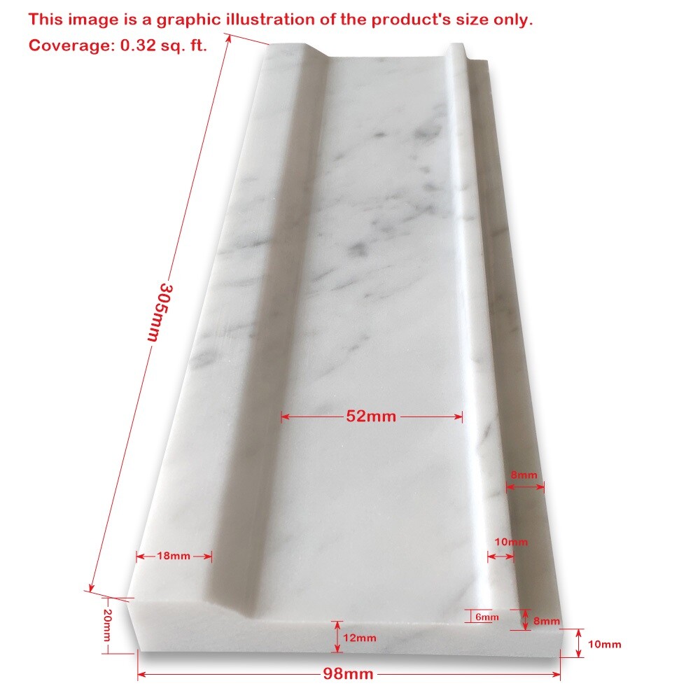 N03H Nero Marquina Black Marble 4×12 Plaza Trim Molding Honed