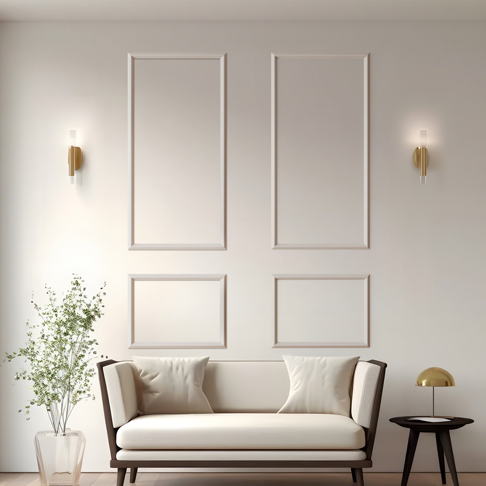 Pre-Cut Wall Molding Kit 3D Wainscoting Panels Ready to Assemble Interior Decor