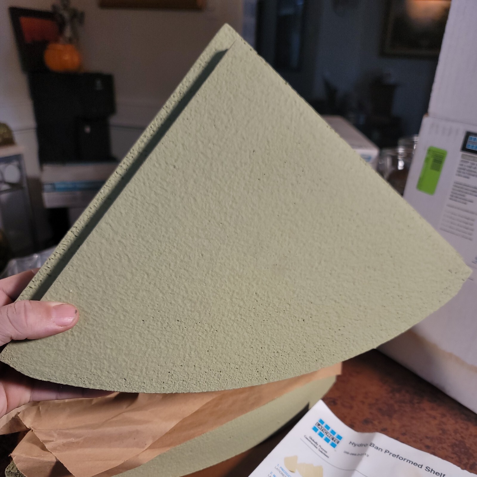 Set of 3 Laticrete Hydro Ban Preformed Triangle Convex Shelves – 11″ x 11″