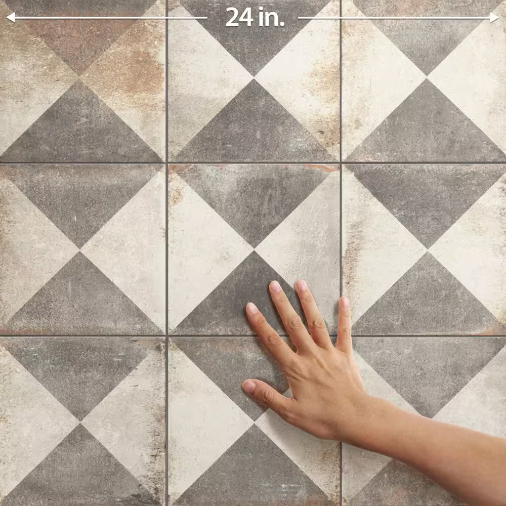 D’Anticatto Decor Triangoli 8-3/4 In. X 8-3/4 In. Porcelain Floor and Wall Tile