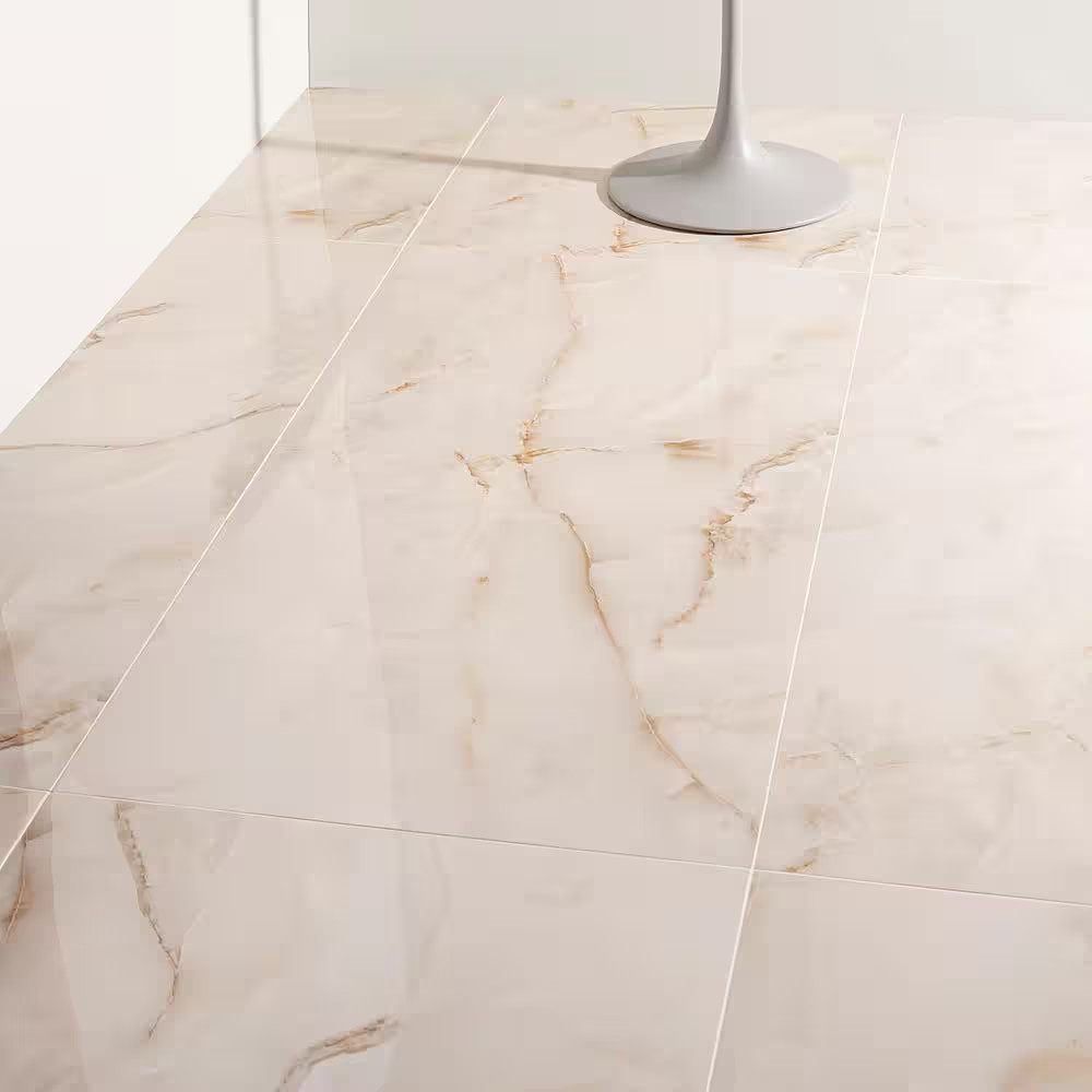 Selene Onyx Pearl 24 In. X 48 In. Polished Porcelain Floor and Wall Tile (15.49