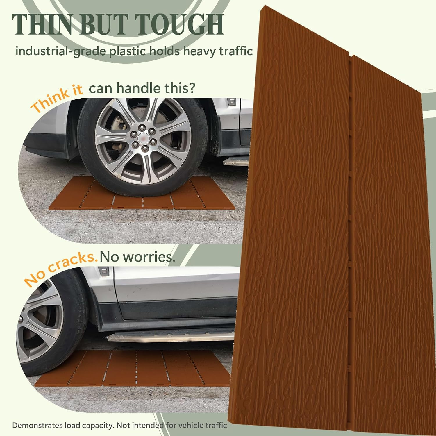 Plastic Interlocking Deck Tiles, Outdoor Patio Flooring 22 Sq Ft | Wood-Look Tex