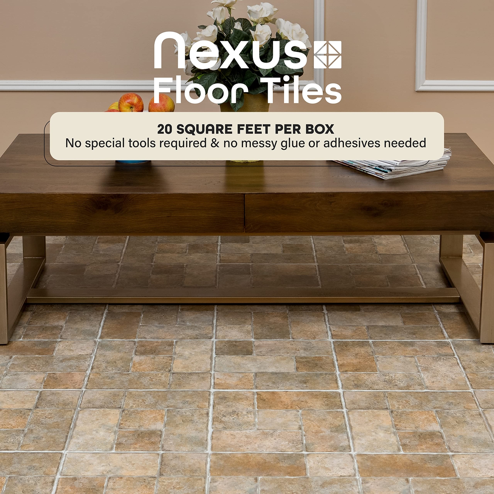 20 Piece Diy Vinyl Floor Tiles Peel and Stick Mat Self Adhesive Flooring Tile