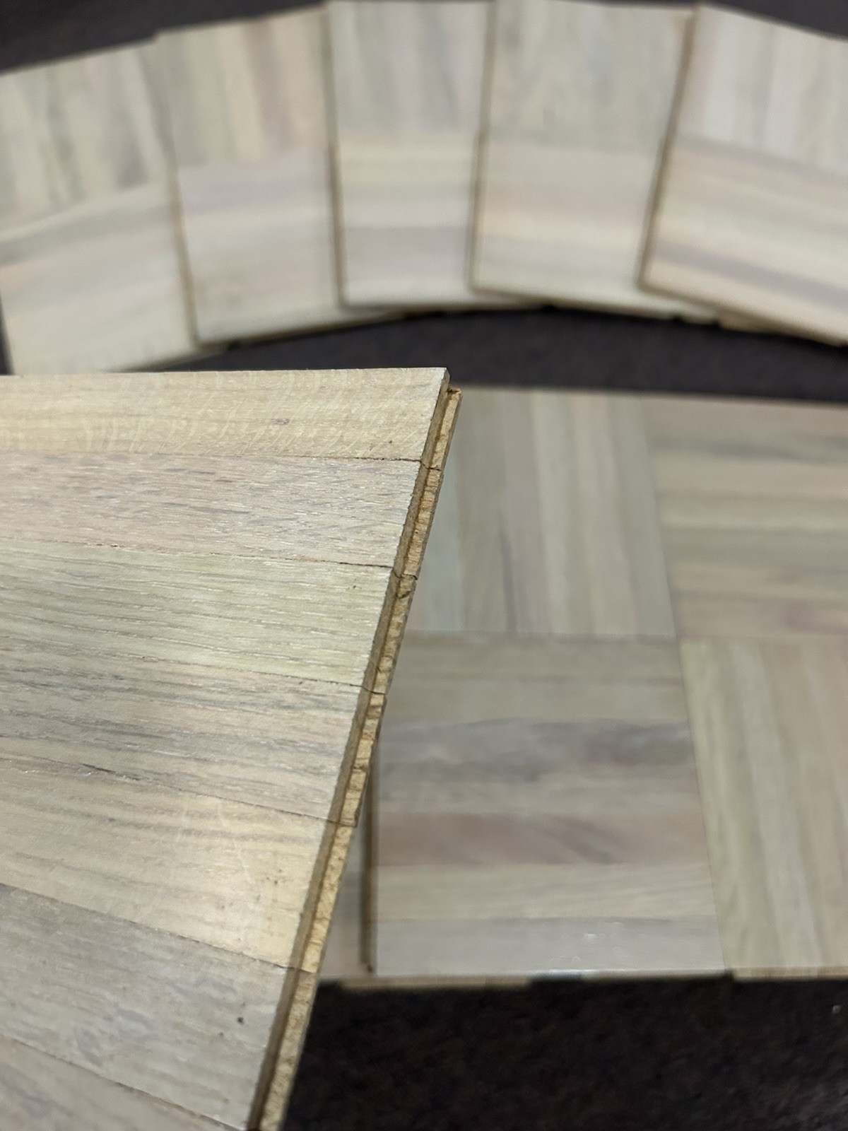 OAK PARQUET FLOOR: 100 SQ FT 12x12x5/16 Savannah Alabaster Tiles NEW!