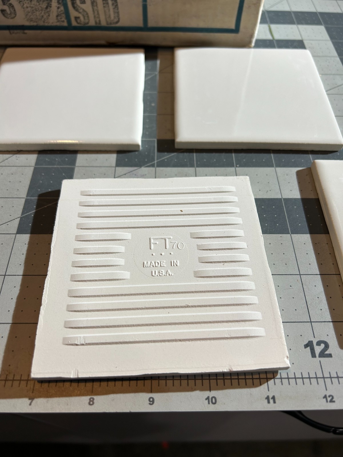 NOS 5-PACK lot VINTAGE 1960’S FLORIDA TILE 4-3/8″ BONE WHITE 556 Ceramic Tile