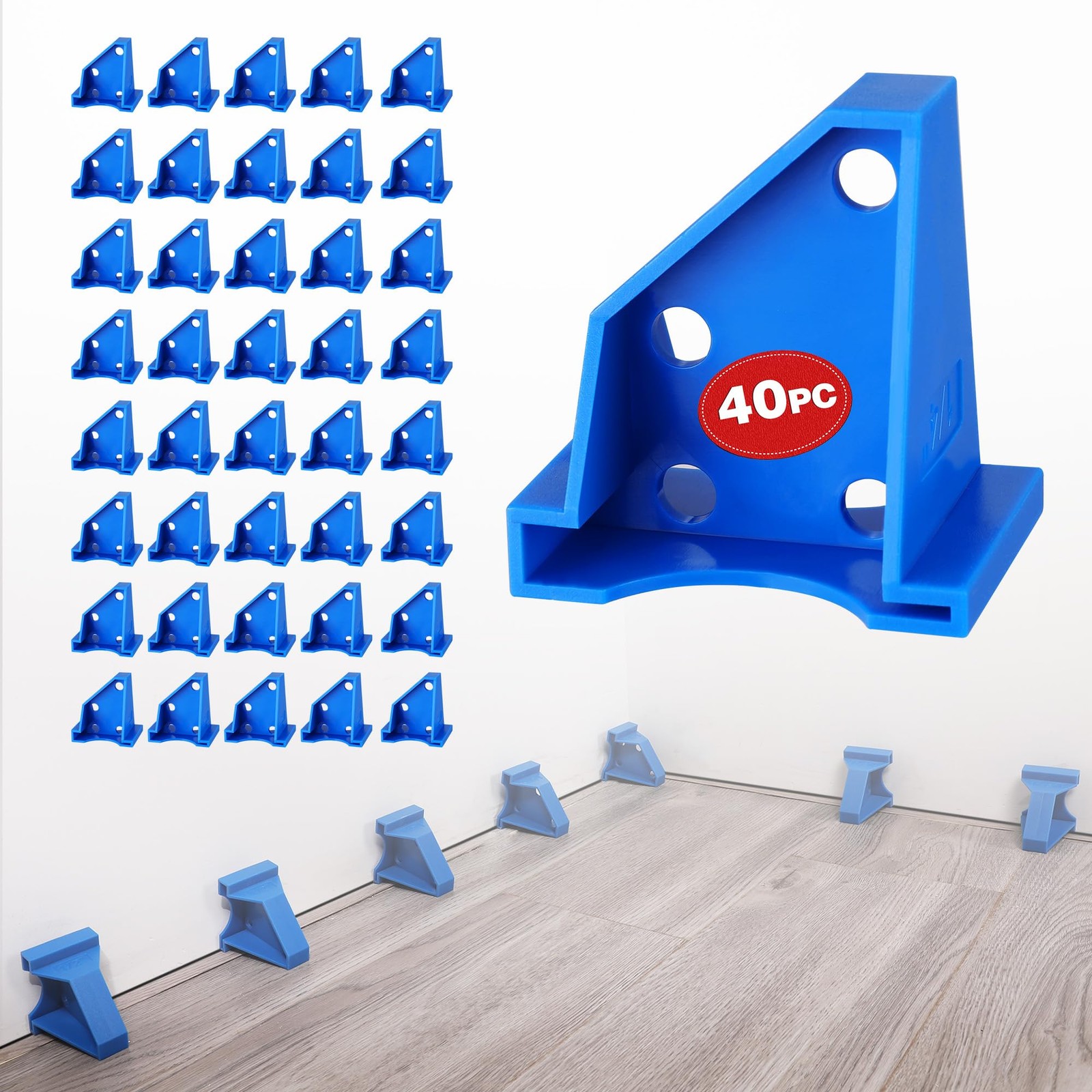 Workpro 40-Pack Floor Spacers 2 In 1 Laminate Flooring Spacers 1/2 1/4 Gaps