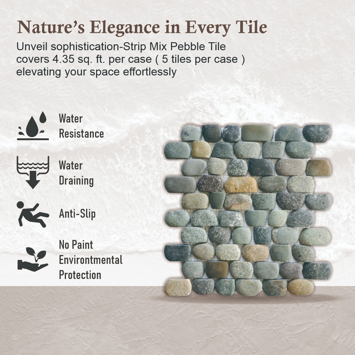 Strip Mix Natural Stone Mosaic Wall & Floor Tile ($15.95/SqFt)
